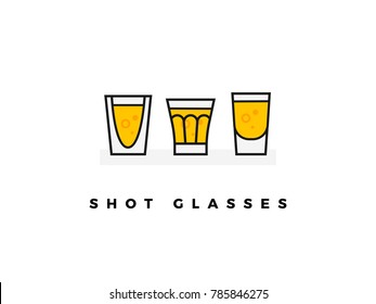 Set Of Shot Glasses Isolated On White Background. Eps 10