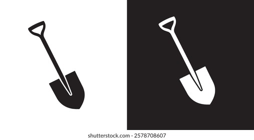 Set of Shovel Icon, Garden Shovel icon, Hand garden shovels icon. Outline hand garden shovels vector icon, Shovel icons flat. Digging with garden shovel vector icons