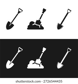Satz Schaufel Symbol Vektor Logo Silhouette