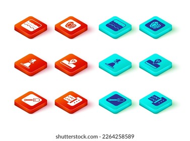 Set Shovel, Seismograph, Tacheometer, theodolite, Earthquake, Gem stone and Soil ground layers icon. Vector