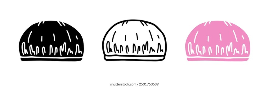 Set of Shower cap cartoon doodle, Vector, Illustration.