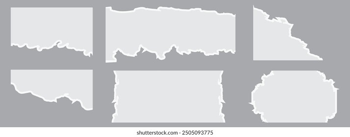 Set of shredded paper strips vector illustration