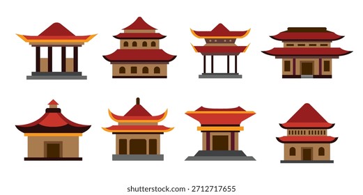 Conjunto de Ilustración vectorial de icono de santuario