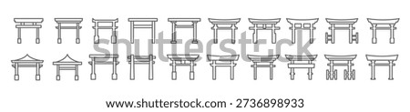 set of shrine vector illustration