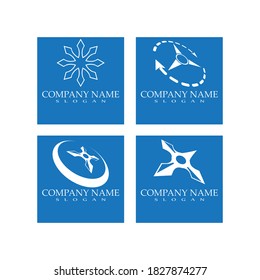 Establecer diseño plano vectorial de la ilustración de icono Shuriken