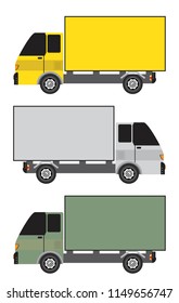 Set of side View mini truck vector and Illustratior