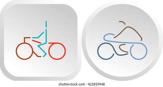 Set of side view of sport motorcycles color logos