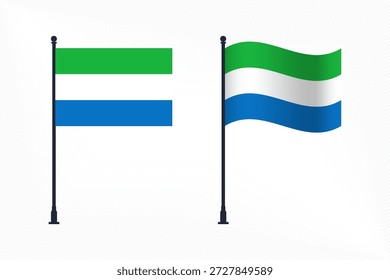 Fahnen aus Sierra Leone einzeln zur Feier des Unabhängigkeitstages