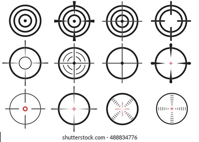 Set Sights Sniper Purposes Icons Symbols Stock Vector (Royalty Free ...