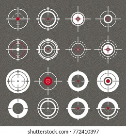 A set of sights, sniper purposes. For web design. Vector illustration