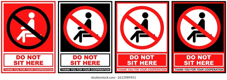 set sign do not sit here prohibited symbol design label template vector illustration	
