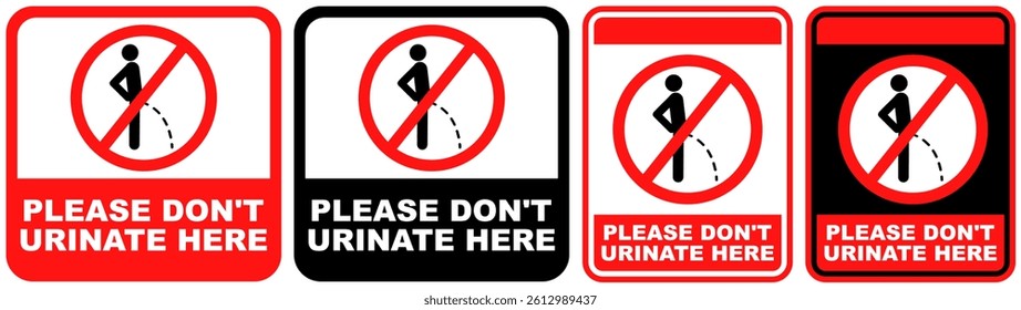 set sign do not urinate prohibited symbol design label template vector illustration