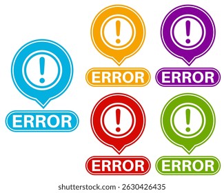 Symbol für "set sign error". problemsymbol vorlage beschriftungen aufkleber design vorlage vektorgrafik