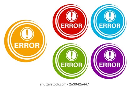 set sign error icon. trouble symbol template labels sticker design template vector illustration