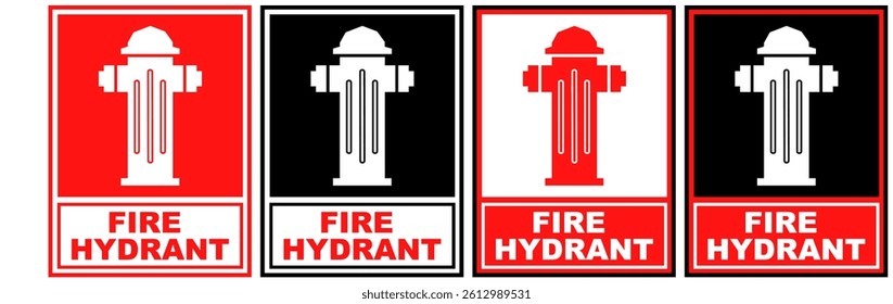 set sign fire hydrant safety symbol design label template vector illustration