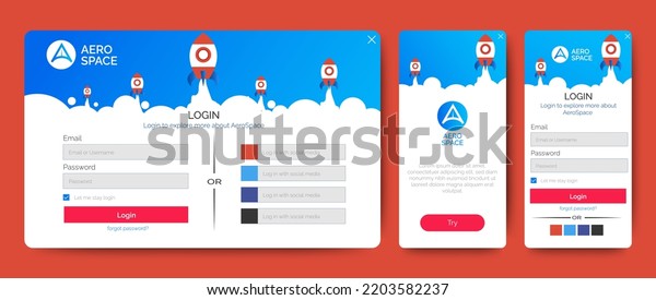 Set Sign Sign Forms Blue Gradient Stock Vector (Royalty Free ...