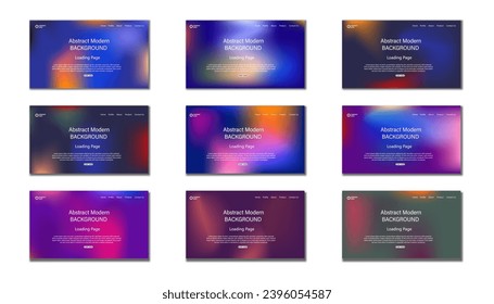 Set of Sign Up and Sign In forms. Colorful gradient. gradient uiux loading page, Registration and login forms page. Professional web design, gradient background