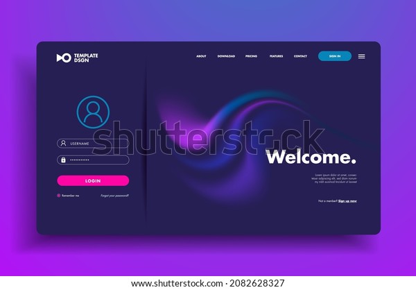Set of Sign Up and Sign In forms. Colorful\
gradient. Registration and login forms page. Professional web\
design, full set of\
elements.