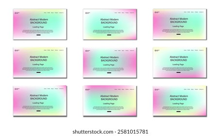 Set of Sign Up and Sign In forms in mesh gradient color. tosca, pink, yellow, gradient uiux loading page, Registration and login forms page. Professional web design