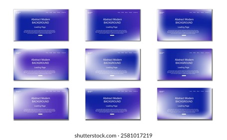 Set of Sign Up and Sign In forms in mesh gradient color. blue and white gradient uiux loading page, Registration and login forms page. Professional web design