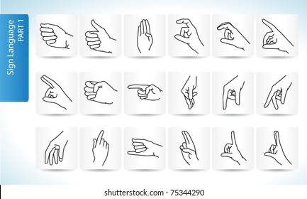 set of sign language symbols part 1