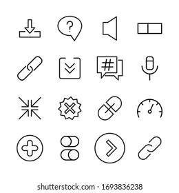 Set of sign related vector line icons. Premium linear symbols pack. Vector illustration isolated on a white background. Sign symbols for sites and mobile app. Trendy design. 