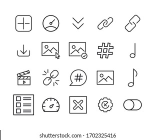Set of sign related vector line icons. Premium linear symbols pack. Vector illustration isolated on a white background. Sign symbols for sites and mobile app. Trendy design. 