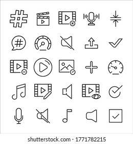 Conjunto de iconos de línea vectorial relacionados con signos. Paquete de símbolos lineales premium. Ilustración vectorial aislada en un fondo blanco. Firmar símbolos para sitios y aplicaciones móviles. Diseño de moda. 