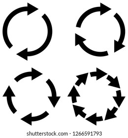 Set sign reload refresh icon, spinning arrows in a circle, vector symbol sync, renewable crypto currency exchange, change renew vector svg