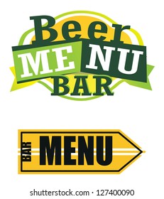 set of a sign saying menu