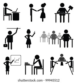 Set sign and symbol on theme business and office people. Template.