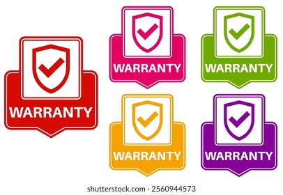 set sign warranty icon. product guarantee sign template banner design vector illustration