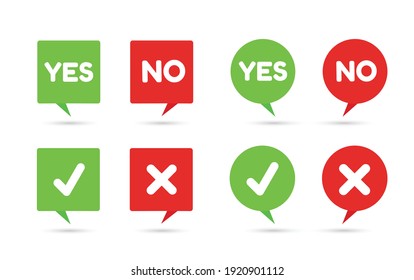 Set sign Yes Or No. Placard isolated Yes or No. Votes concept. Disagree, agree, feedback. Vector stock