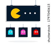 Set of Signage Image Character Game vector icon flat isolated