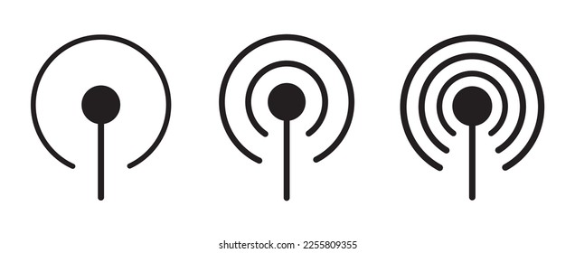 Set signal glyph icons. Vector icon 10 eps.