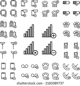 set of signal icon in a collection with other items