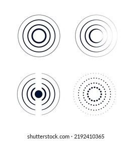 Set of signal icons. Radar sound waves vector. Radio waves icon