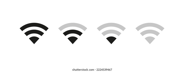 Satz des drahtlosen Signalzeichensymbol, Internet-Icon-Variationen flache Design-Vektorgrafik