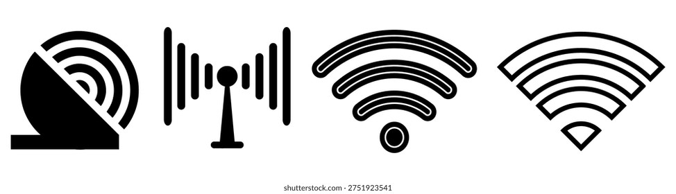 set signal Wireless Icons Connectivity. internet network symbol design vector