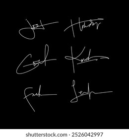  set of signature hand drawn. 