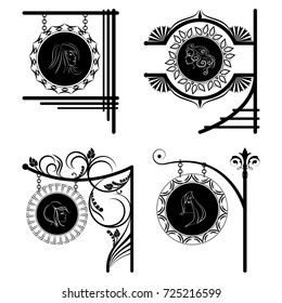 Set of signboards. Can be used as a framework, signs for design and design. Vector.
