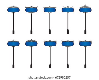 Set signpost Thai style, Vector illustration
