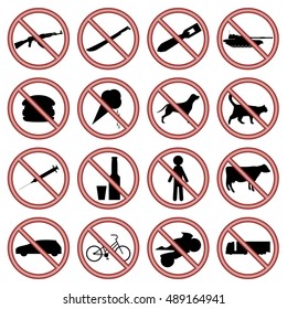 Set of signs. Good design. Isolated objects.