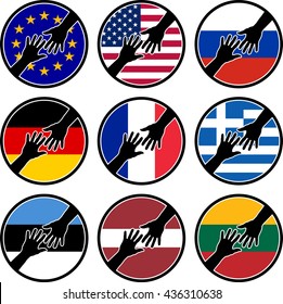 set of signs of humaneness. vector illustration