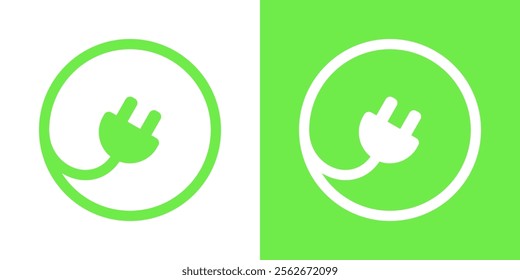 Set of signs and icons for car charging station for electric vehicles