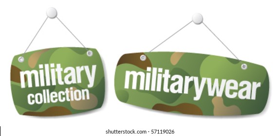 Set of signs for military wear collection