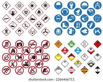 Un conjunto de signos sobre un fondo blanco que le ayudan a mantenerse saludable en el trabajo. Gráficos vectoriales.
