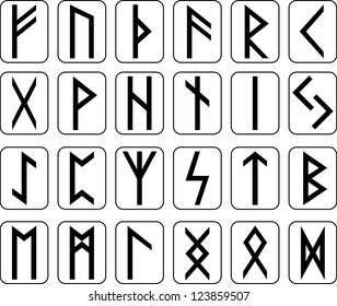 Set of signs runes