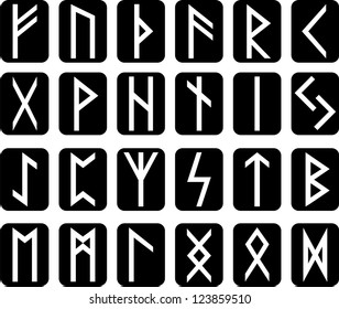 Set of signs runes