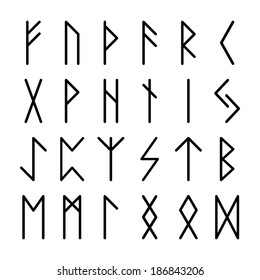 Set of signs runes isolated